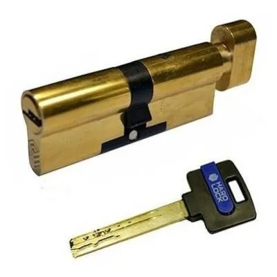 Цилиндры Hard Lock 70(40тx30) мм ключ/тумблер золото-0