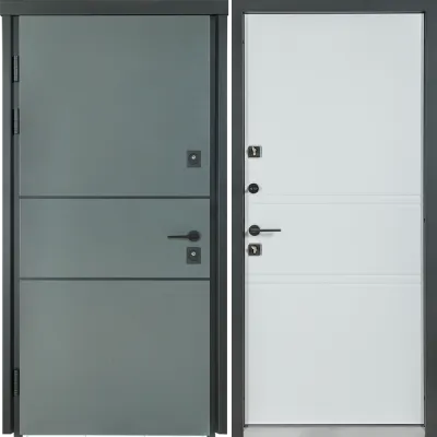 Вхідні Двері COTTAGE 703/237 Metallic Grey/Вулична Vinorit Булат-0