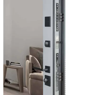 Вхідні Двері Ультра (квадро) Securemme 557/607 Тоноване дзеркало Попелястий металік/Сірий шифер Булат-4