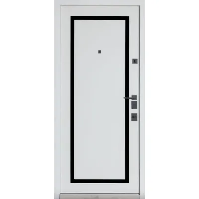Входные Двери ТЕРМО ОЛИМП (квадро) Mottura 575/568 Оксид черный/Белый матовый Булат-2
