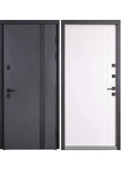 Двери Коттедж 710/265 Metalic anthracite/Уличная Белый Атласный Булат