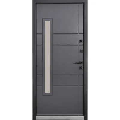 Входные Двери Коттедж 705/431 Metalic anthracite/Уличная Антрацит серый Булат-1