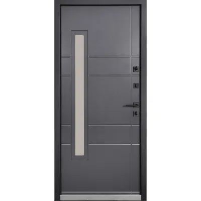 Входные Двери Коттедж 705/431 Metalic anthracite/Уличная Антрацит серый Булат-11
