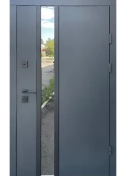 Двері Стріт Норд метал Антрацит 7021 фарба/МДФ біле дерево Vinorit "Qdoors"