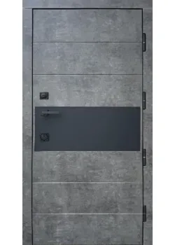 Двері Стронг Стоун 4К мрамор темний/бетон сірий "Qdoors"