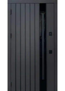 Двери Qdoors Стрит Арт металл RAL8019 песок/МДФ белая шагрень