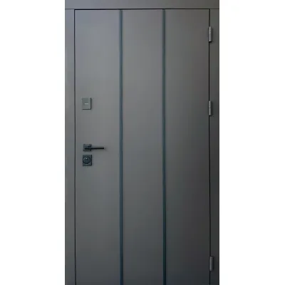Входные Двери Qdoors Стрит Лайт Металл песок 8019 краска/МДФ белая шагрень-0