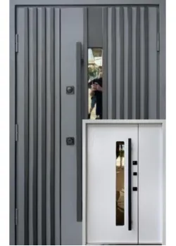 Двери Qdoors Стронг Прайд антрацит песок/белая структура 1200