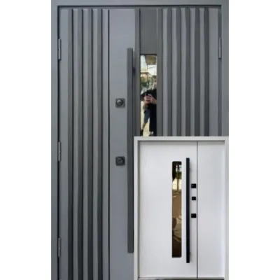 Вхідні Двері Qdoors Стронг Прайд антрацит пісок/біла структура 1200-0