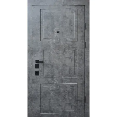 Входные Двери Авангард Порто мрамор темный/белая эмаль "Qdoors"-1