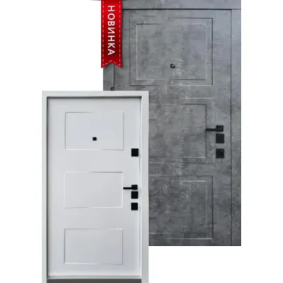 Входные Двери Авангард Порто мрамор темный/белая эмаль "Qdoors"-0