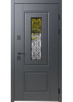 Двері Геліос ArWood RAL 7016/ПВХ біле дерево Sarmak