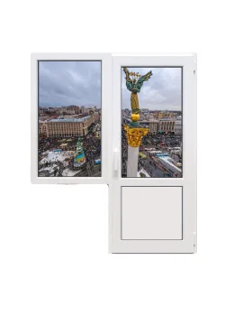 Балконний блок Decco V70 з глухим вікном і поворотно-відкидними дверима 1800 x 2100 мм