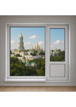Балконний блок Decco V70 з глухим панорамним вікном до підлоги 2100 x 2000 мм