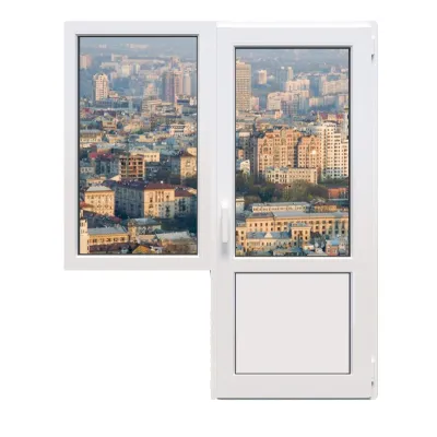 Балконный блок Salamander StreamLine 76 с глухим окном и поворотно-откидной дверью 1800 x 2100 мм-0