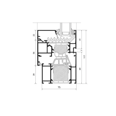 Алюминиевое окно Schüco AWS 75.SI + с повышенной теплоизоляцией панорамное глухое 1800*1500 мм-1