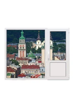 Балконний блок Steko IDEAL 2000 з глухим панорамним вікном до підлоги 2100 x 2000 мм