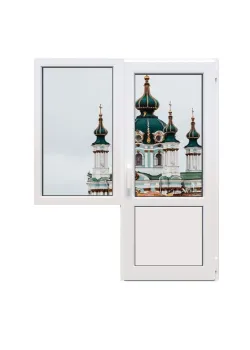 Балконний блок Veka Softline з глухим вікном і поворотно-відкидними дверима 1800 x 2100 мм