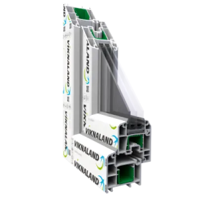 Металлопластиковые двери Viknaland B70-3K полуторные с поворотно-откидной створкой 1200 x 2100 мм-1