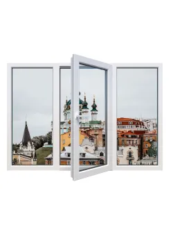 Металопластикове вікно Veka Softline тристулкове з поворотно-відкидною стулкою 1900 x 1300 мм