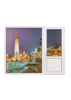 Балконный блок Kommerling 76MD с глухим панорамным окном в пол 2100 x 2000 мм