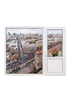 Балконный блок Salamander BluEvolution 92 с глухим панорамным окном в пол 2100 x 2000 мм
