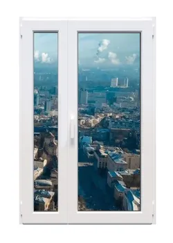 Металлопластиковые двери Veka Softline 82 полуторные с поворотно-откидной створкой 1200 x 2100 мм