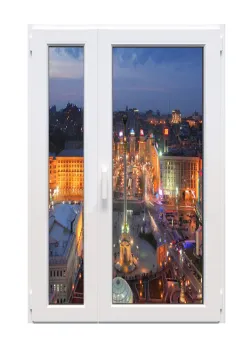 Металлопластиковые двери WDS 5S полуторные с поворотно-откидной створкой 1200 x 2100 мм