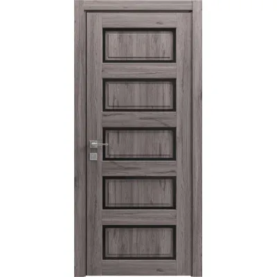 Межкомнатные Двери Rodos Style R Style 5 Черное стекло ПВХ плёнка-1
