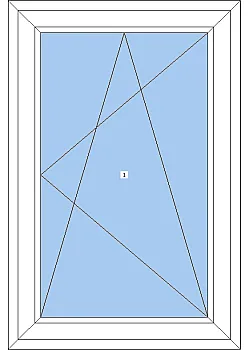 Металлопластиковое окно WDS 6S одностворчатое поворотно-откидное 1000 x 1000 мм