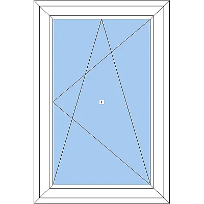 Металлопластиковое окно Veka Softline одностворчатое поворотно-откидное 900 x 1300 мм-0
