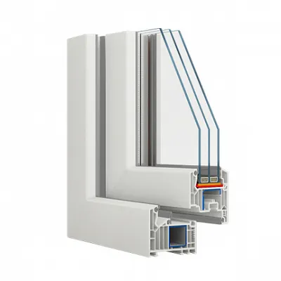 Металлопластиковые двери Veka Softline 82 полуторные с поворотно-откидной створкой 1200 x 2100 мм-1