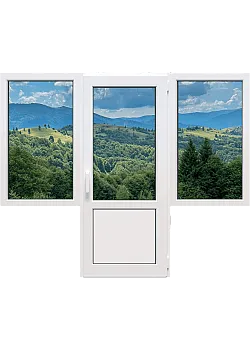 Балконный блок VEKA Proline с глухим окном и поворотно-откидными дверями 2200 x 2200 мм