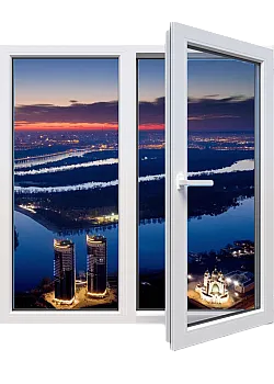 Металлопластиковое окно WDS 5S двухстворчатое с поворотно-откидной створкой 1500 x 1500 мм