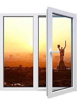 Металлопластиковое окно VEKA Proline двухстворчатое с поворотно-откидной створкой 1500 x 1500 мм