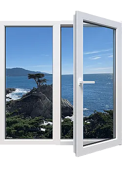 Металлопластиковое окно VEKA Proline двухстворчатое с поворотно-откидной створкой 1000 x 1000 мм