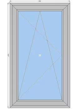 Алюмінієве одинарне вікно ALUMIL S77 SD77 поворотно-відкидне з двокамерним склопакетом 800-1400 мм