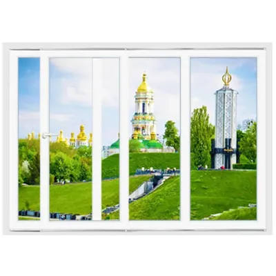 Металлопластиковые двери WDS 7S Раздвижные на паралельно-сдвижной системе №2-0