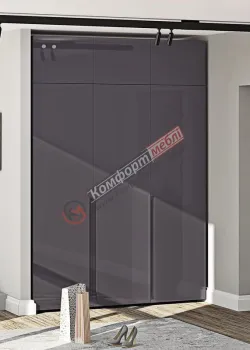 Вбудована шафа Комфорт Flex 1.5 м з фарбованого МДФ Графіт світлий