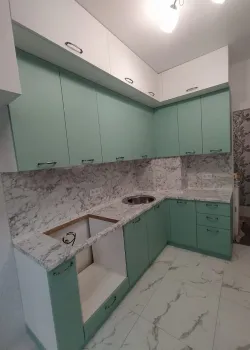Кутова кухня на замовлення Біло-зелена №32 17.06.2023