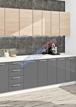 Готова кухня Комфорт Еко 2.9 м пряма Графіт, Дуб натуральний