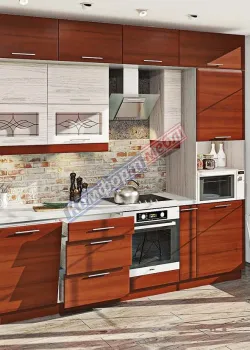 Готовая кухня Комфорт Хай-тек 320 см Орех, Дуб беленый