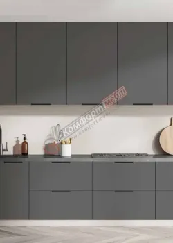 Готовая кухня Комфорт Лофт 2,4 метра крашеный МДФ Графит светлый
