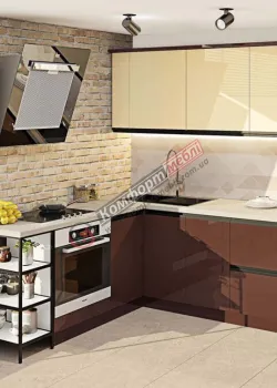 Готовая кухня Комфорт Тренд 2.6 х 1.9м угловая Шоколад темный