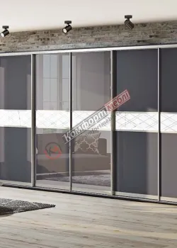 Шафа купе 480 см "Модель 2" шестидверна темно-сіра