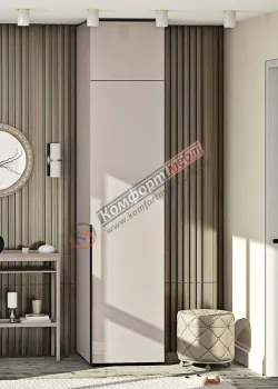 Вузька шафа Комфорт Flex 400 мм з ДСП фасадами Кашемір в коридор
