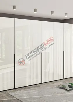 Большой шкаф Комфорт Flex 2,4м с ДСП фасадами Белый 6 дверной