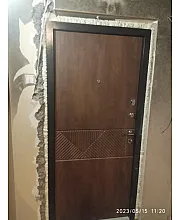 Входные Двери Сопрано-М спил дерева коньячный Qdoors