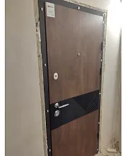 Входные Двери Сопрано-М спил дерева коньячный Qdoors