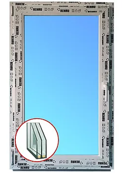 Металопластикове вікно REHAU EURO 60 поворотно-відкидне 800 x 1200 мм
